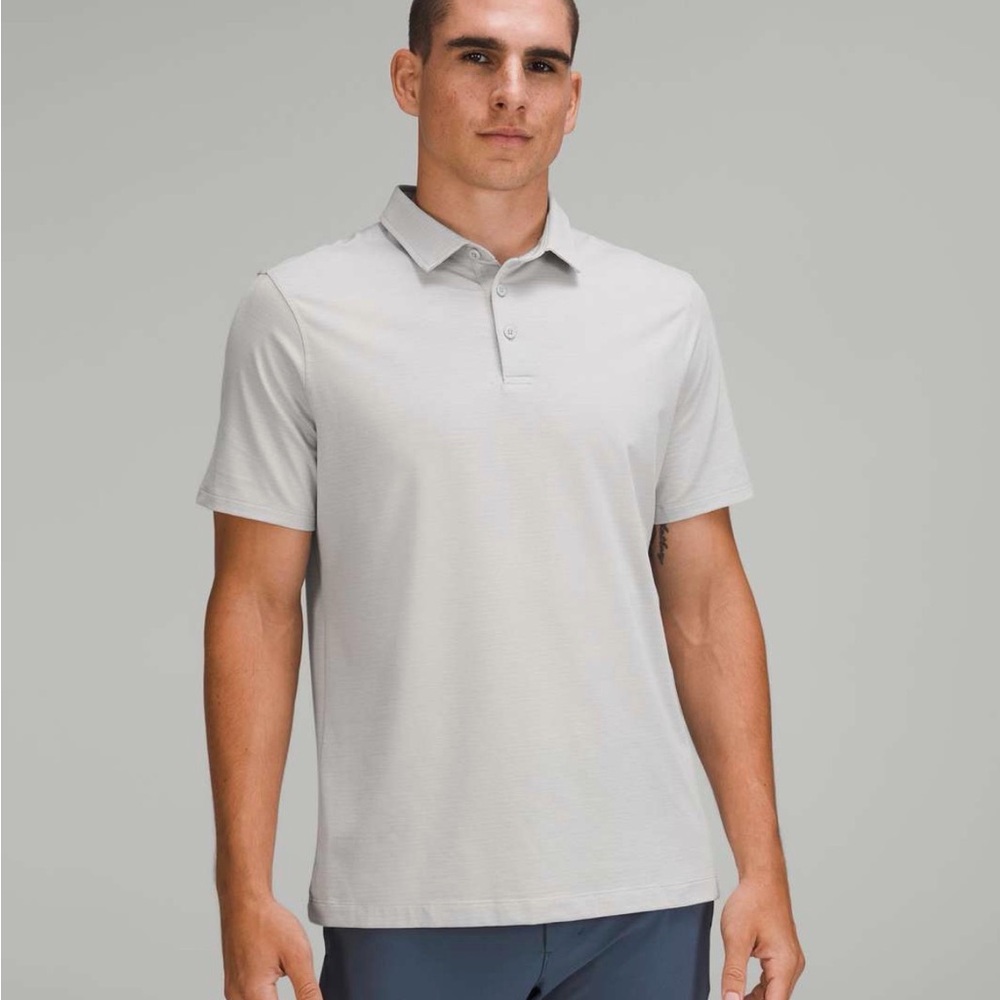 lululemon athletica Light Gray Evolution Polo Shi… - image 1